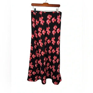 Valerie Stevens Silk Floral Y2K Maxi Skirt Size 10